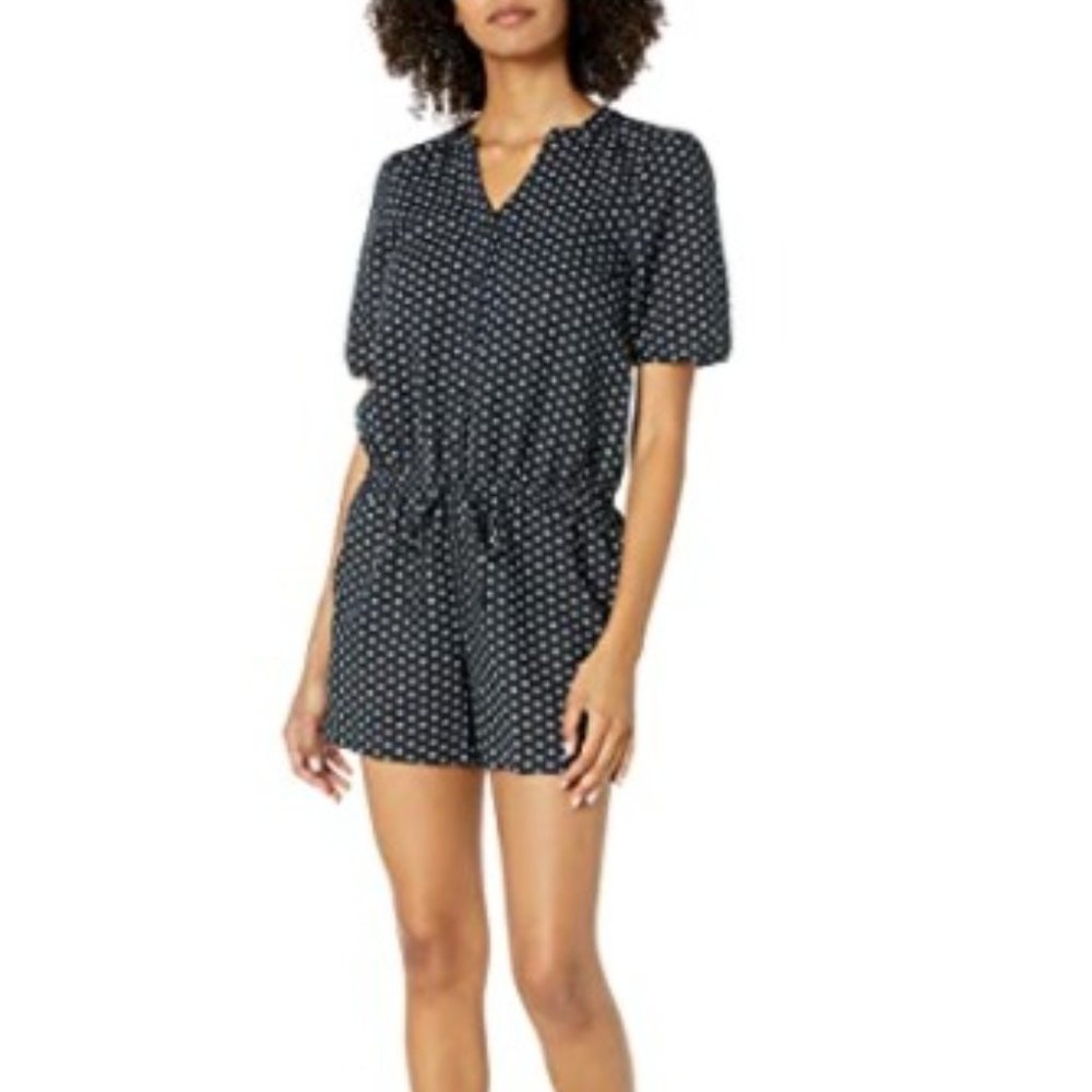 Goodthreads Washed Linen Blend Button Front Romper
